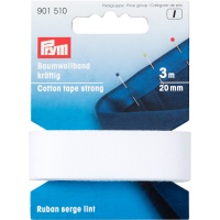 Fita de algodão forte de 2 cm branca - Prym - 3 m