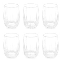 Copo de 380 ml transparente às riscas - 6 unid.