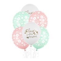 Love you Mum Balões de látex 30 cm - PartyDeco - 50 unid.