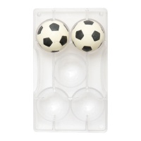 Molde de bola de futebol para chocolate 20 x 12 cm - Decora - 5 cavidades