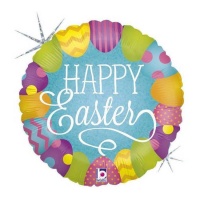 Balão redondo Happy Easter 35x35 cm - Grabo