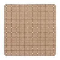 Tapete de duche antiderrapante bege axadrezado 50,3 x 50,3 cm