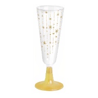 Taça de 150 ml de estrelas douradas para cava - 4 unidades