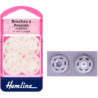 Botões de pressão de plástico de 2,1 cm - Bainha - 6 pares