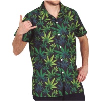 Camisa de fantasia de marijuana para homem