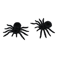 Aranhas decorativas de veludo preto de 10 cm - 2 unidades