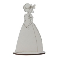 Figura de madeira de uma menina da comunhão com vela 22,5 x 13 cm - Artis decor