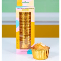 Cápsulas douradas metalizadas para cupcakes de 5 cm - 50 unidades