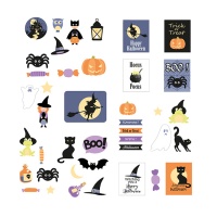 Autocolantes Halloween Chipboard - 43 peças