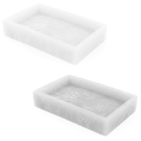 Saboneteira em mármore translúcido 12 x 8 cm - 1 peça