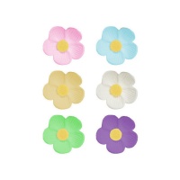 Figuras de açucar de flores grandes coloridas - Decora - 6 unidades