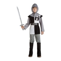 Fato de guerreiro medieval preto e branco para bebé