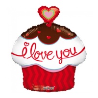 Balão de cupcake coração de 46 cm