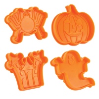 Cortadores de Halloween com ejetor - Scrapcooking - 4 unid.