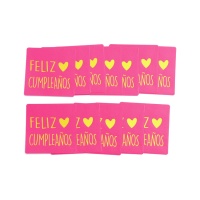 Autocolantes com mensagens de feliz aniversário - 12 unid.