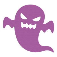 ZAG fino cortado Halloween fantasma zangado