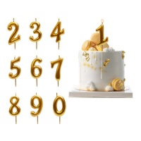 Vela número de ouro de 5,5 cm