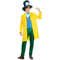 Fantasia de Chapeleiro Louco amarelo e verde para homem