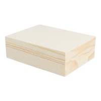Caixa rectangular de madeira maciça de pinho 16 x 12 x 5 cm - 1 pc.