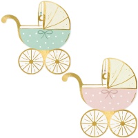 Guardanapos de carrinho de bebê de 14 x 15 cm - 20 unidades