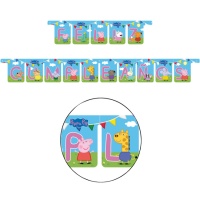 Grinalda de Feliz cumpleaños de Peppa Pig de 2,1 m