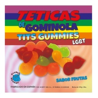 Gomas LGBT coloridas em forma de mamas - 125 gramas