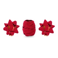 Fita de veludo e ornamento de flores - 3 pcs.