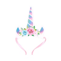 Tiaras de unicórnio iridescentes para criança - 4 unidades