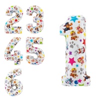 Balão número Paw Patrol 66 cm - Grabo - 1 unid.