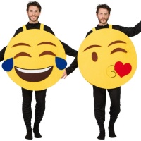 Fato de emoticon amarelo para adultos