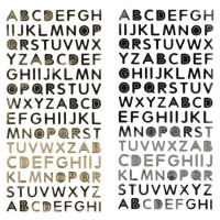 Autocolantes com letras metálicas 1 cm - 1 folha