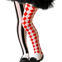 Collants infantojuvenis com listras e losangos