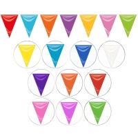 Bandeirolas de triângulos de plástico - 25 m