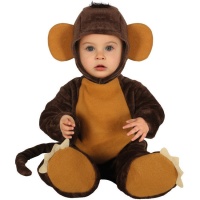 Fato de macaco castanho para bebé