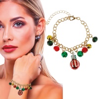 Pulseira de bolas de Natal dourada - 1 unidade