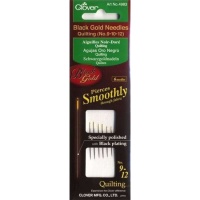 Agulhas para quilting preto dourado sortido nº 9-10-12 - Clover - 6 pcs.