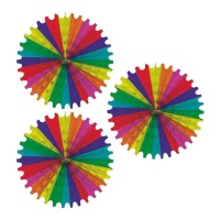 Pendentes de leque multicoloridos 40 cm - 3 pcs.