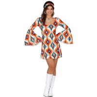 Fato hippie clássico dos anos 70 para mulher