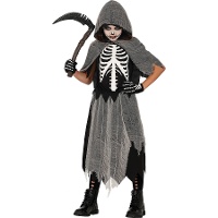 Fantasia de morte com capuz cinza infantil