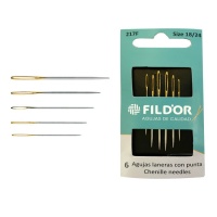 Agulhas de lã com diferentes espessuras - Fildor - 6 pcs.