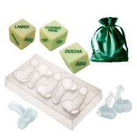 Conjunto de moldes para cubos de galo e dados fosforescentes - 5 peças.