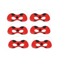 Máscaras de Ladybug em ação - 6 unidades