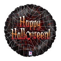 Balão redondo de Halloween com teia de aranha de 46 cm - Grabo