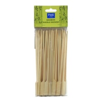 Espetos de bambu de 18 cm com pega plana - 50 unidades