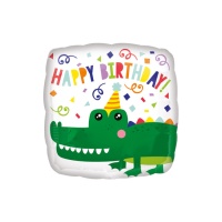 Balão Feliz Aniversário Crocodilo 43 cm - Anagrama