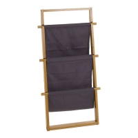Porta-revistas em bambu cinzento 46 x 4,5 x 90 cm