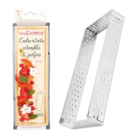 Molde retangular em aço perfurado ajustável de 22 a 42 cm - Scrapcooking