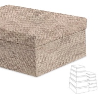 Caixa retangular com efeito de lã natural - 15 unid.