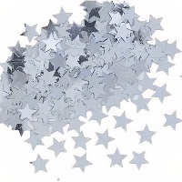 Confetes de estrelas prateadas de 7 gr
