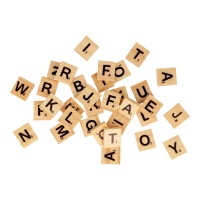 Letras de madeira para Scrabble 2 x 1,8 cm - 100 pcs.